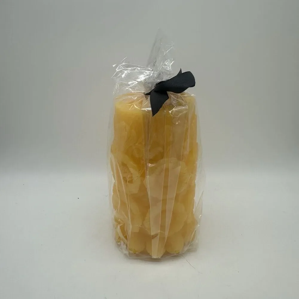 Ashland Flower Pillar Candle Yellow Floral Decorative Candle
